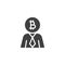 Bitcoin investor vector icon