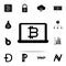 bitcoin in laptop icon. Crypto currency icons universal set for web and mobile