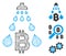 Bitcoin Laundering Shower Polygonal Web Vector Mesh Illustration