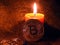 Bitcoin leaning on candle