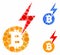 Bitcoin lightning strike Mosaic Icon of Circles