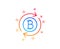 Bitcoin line icon. Refresh cryptocurrency coin sign. Vector