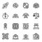 Bitcoin line icon set 1,