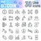 Bitcoin line icon set, cryptocurrency symbols