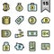 Bitcoin Line icons set