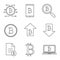 Bitcoin linear icons set