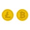 Bitcoin and litecoin coin icons set