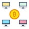 Bitcoin live transaction, bitcoin monitoring, bitcoin monitoring websites, bitcoin transfer fully editable vector icons