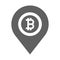 Bitcoin, location map icon / gray vector