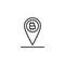 Bitcoin location pin line icon