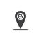 Bitcoin location pin vector icon