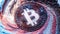 Bitcoin Logo Digital Art. Cryptocurrency Symbol Futuristic 3D Illustration. Crypto Background