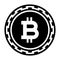 Bitcoin Logo. Illustration depicting Bitcoin cryptocurrency sign. Black and white EPS Vector File