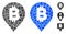 Bitcoin Map Marker Mosaic Icon of Circle Dots
