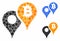 Bitcoin map markers Mosaic Icon of Circle Dots