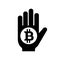 Bitcoin mark icon vector illustration / hand