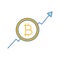 Bitcoin market growth chart color icon