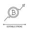 Bitcoin market growth chart linear icon