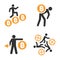 Bitcoin Miner Vector Icon Set