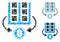 Bitcoin mining farm Composition Icon of Uneven Pieces