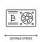 Bitcoin mining graphic card linear icon