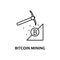 bitcoin mining icon with name. Element of crypto currency for mobile concept and web apps. Thin line bitcoin mining icon can be
