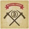 Bitcoin mining symbol vintage background