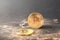 Bitcoin monet close up.