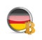 Bitcoin on the national waving flag of Germany.