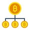 Bitcoin network, blockchain, bitcoin network structure, electronic bitcoin fully editable vector icons