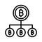 Bitcoin network, blockchain, bitcoin network structure, electronic bitcoin fully editable vector icons