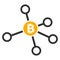 Bitcoin Node Links Flat Icon Vector