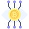 Bitcoin obsession icon, Cryptocurrency related vector