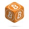 Bitcoin. Orange Bitcoin Cube