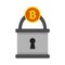 Bitcoin Padlock Locked Vector Illustration Graphic