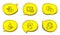 Bitcoin pay, Rotation gesture and Recruitment icons set. Education sign. Cryptocurrency coin, Undo, Hr. Vector