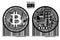 Bitcoin. Physical bit coin. Vector illustration.