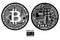 Bitcoin. Physical bit coin. Vector illustration.