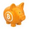 Bitcoin Piggy Bank Wallet Isolated