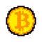 Bitcoin Pixel art isolated. crypto currency 8 bit. Cryptocurrency digital. Coin ector illustration