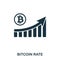 Bitcoin Rate Increase Graphic icon. Mobile apps, printing and more usage. Simple element sing. Monochrome Bitcoin Rate