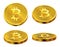 Bitcoin. Realistic blockchain golden coins cryptocurrency network future web economy symbols decent vector bitcoin