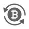 Bitcoin, refund, gray reload icon