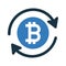 Bitcoin, refund, reload icon design