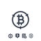 Bitcoin related icons on white