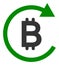 Bitcoin Repay Raster Icon Illustration