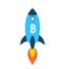 Bitcoin Rocket Ship Launching Into Space, Cryptocurrency, BTC, Virtual Currency