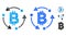 Bitcoin Rotation Composition Icon of Round Dots