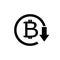 Bitcoin rotation icon.idea of Bitcoin that is negative