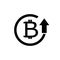 Bitcoin rotation icon.positive bitcoin concept